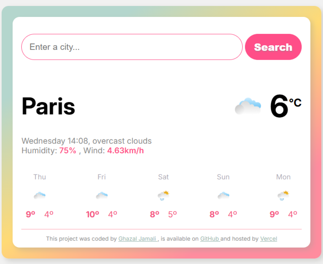 weather forecasting app